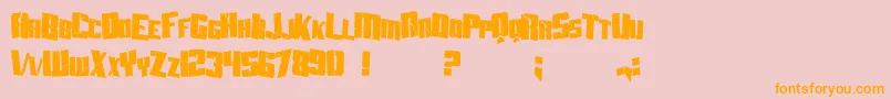 SF Aftershock Debris Condensed Font – Orange Fonts on Pink Background