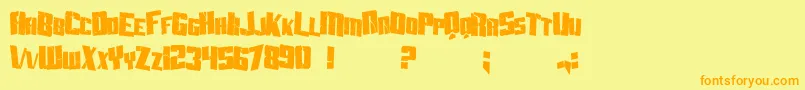 SF Aftershock Debris Condensed Font – Orange Fonts on Yellow Background