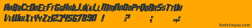 SF Aftershock Debris CondSolid Italic Font – Black Fonts on Orange Background