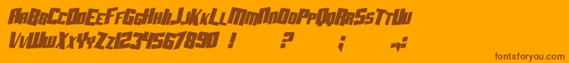 SF Aftershock Debris CondSolid Italic Font – Brown Fonts on Orange Background