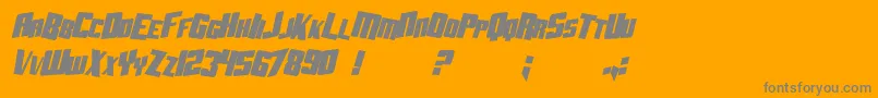 SF Aftershock Debris CondSolid Italic Font – Gray Fonts on Orange Background