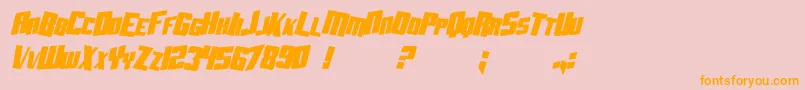 SF Aftershock Debris CondSolid Italic Font – Orange Fonts on Pink Background