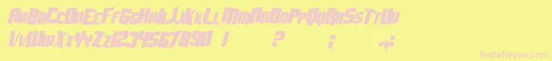 SF Aftershock Debris CondSolid Italic Font – Pink Fonts on Yellow Background