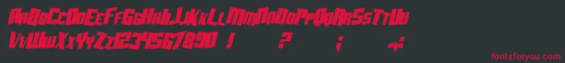 SF Aftershock Debris CondSolid Italic Font – Red Fonts on Black Background