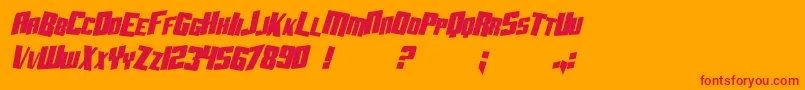 SF Aftershock Debris CondSolid Italic Font – Red Fonts on Orange Background