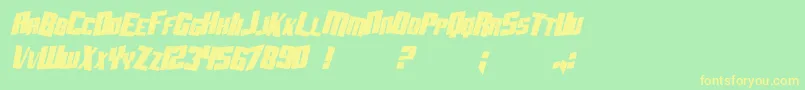 SF Aftershock Debris CondSolid Italic Font – Yellow Fonts on Green Background