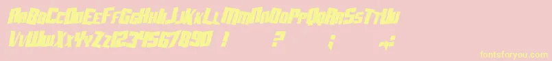 SF Aftershock Debris CondSolid Italic Font – Yellow Fonts on Pink Background