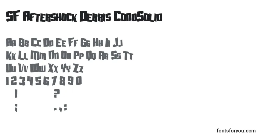 Шрифт SF Aftershock Debris CondSolid – алфавит, цифры, специальные символы