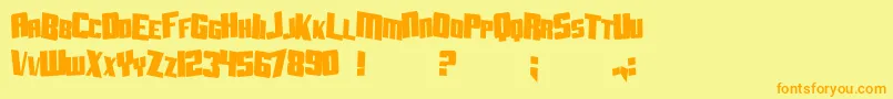 SF Aftershock Debris CondSolid Font – Orange Fonts on Yellow Background