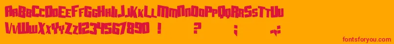SF Aftershock Debris CondSolid Font – Red Fonts on Orange Background