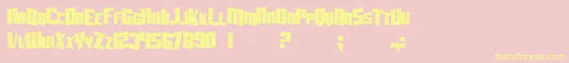 SF Aftershock Debris CondSolid Font – Yellow Fonts on Pink Background