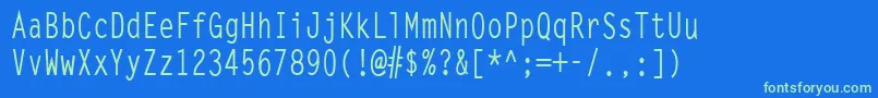 LettergothiccondBold Font – Green Fonts on Blue Background