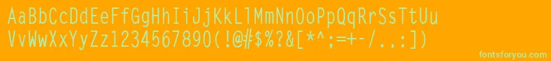 LettergothiccondBold Font – Green Fonts on Orange Background