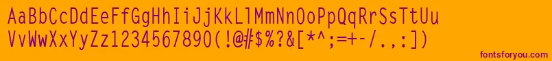 LettergothiccondBold Font – Purple Fonts on Orange Background