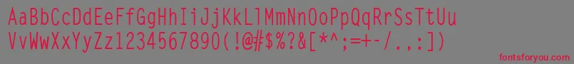 LettergothiccondBold Font – Red Fonts on Gray Background