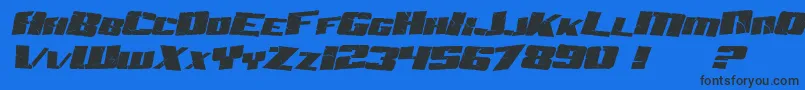 SF Aftershock Debris Italic Font – Black Fonts on Blue Background