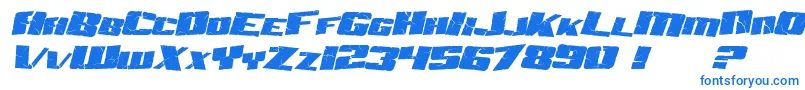 Шрифт SF Aftershock Debris Italic – синие шрифты на белом фоне