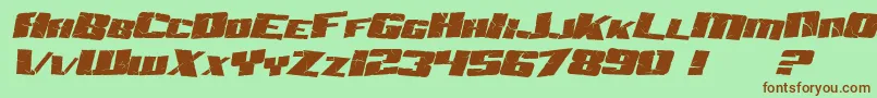 SF Aftershock Debris Italic Font – Brown Fonts on Green Background