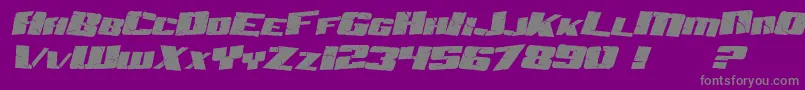 SF Aftershock Debris Italic-fontti – harmaat kirjasimet violetilla taustalla