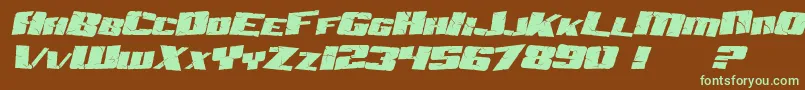 SF Aftershock Debris Italic Font – Green Fonts on Brown Background