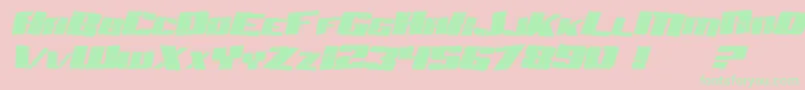 SF Aftershock Debris Italic Font – Green Fonts on Pink Background