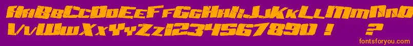 SF Aftershock Debris Italic Font – Orange Fonts on Purple Background