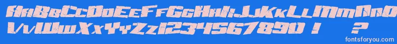 SF Aftershock Debris Italic Font – Pink Fonts on Blue Background