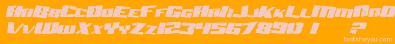 SF Aftershock Debris Italic Font – Pink Fonts on Orange Background