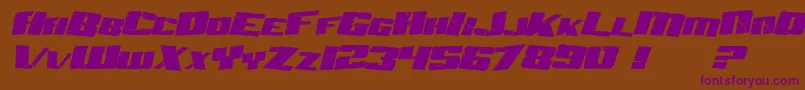 SF Aftershock Debris Italic Font – Purple Fonts on Brown Background