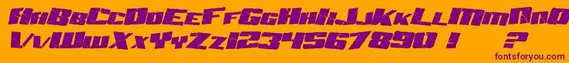 SF Aftershock Debris Italic Font – Purple Fonts on Orange Background