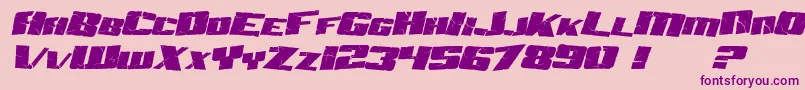 SF Aftershock Debris Italic Font – Purple Fonts on Pink Background