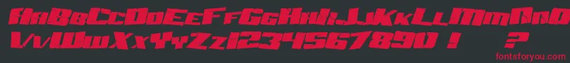 SF Aftershock Debris Italic Font – Red Fonts on Black Background