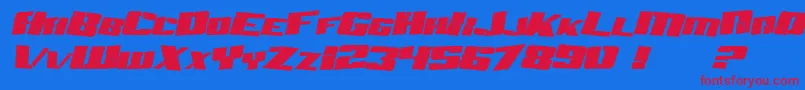 SF Aftershock Debris Italic Font – Red Fonts on Blue Background