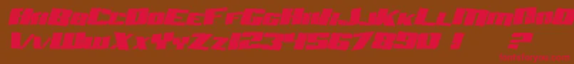 Fonte SF Aftershock Debris Italic – fontes vermelhas em um fundo marrom