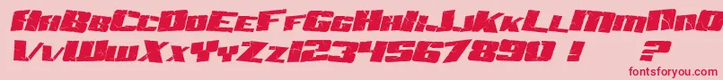 SF Aftershock Debris Italic Font – Red Fonts on Pink Background