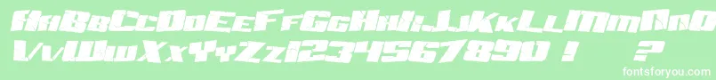 SF Aftershock Debris Italic Font – White Fonts on Green Background