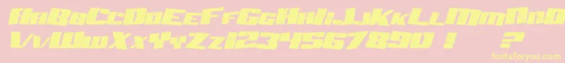 SF Aftershock Debris Italic Font – Yellow Fonts on Pink Background