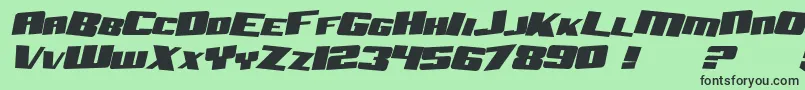 SF Aftershock Debris Solid Italic Font – Black Fonts on Green Background