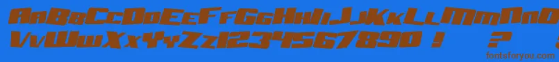 SF Aftershock Debris Solid Italic Font – Brown Fonts on Blue Background