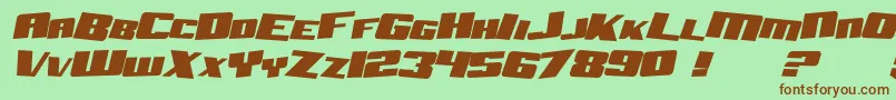 SF Aftershock Debris Solid Italic Font – Brown Fonts on Green Background