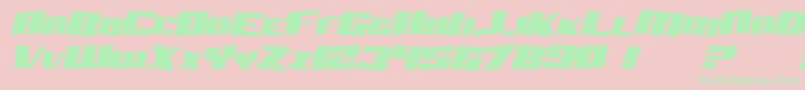 SF Aftershock Debris Solid Italic-Schriftart – Grüne Schriften auf rosa Hintergrund