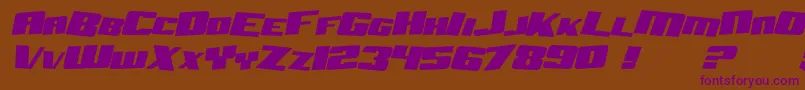 SF Aftershock Debris Solid Italic Font – Purple Fonts on Brown Background