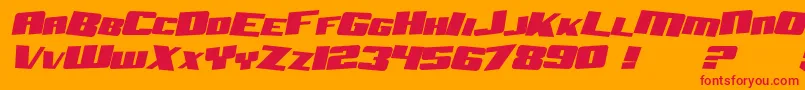 SF Aftershock Debris Solid Italic Font – Red Fonts on Orange Background