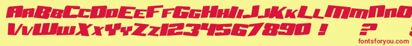 SF Aftershock Debris Solid Italic Font – Red Fonts on Yellow Background