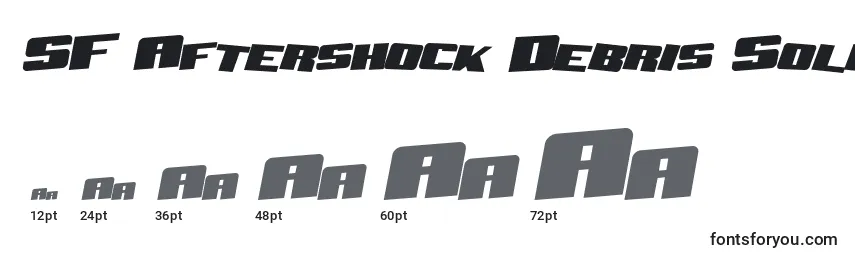 Размеры шрифта SF Aftershock Debris Solid Italic