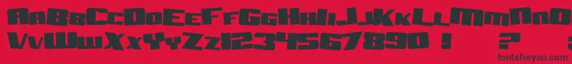 SF Aftershock Debris Solid Font – Black Fonts on Red Background