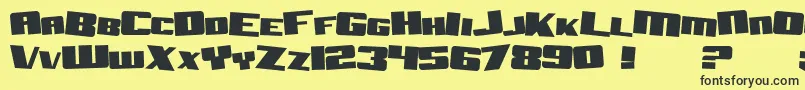 SF Aftershock Debris Solid Font – Black Fonts on Yellow Background