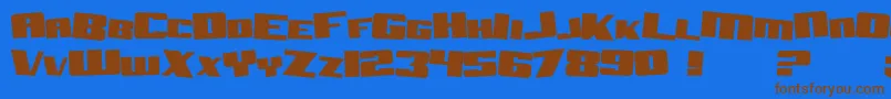 SF Aftershock Debris Solid Font – Brown Fonts on Blue Background