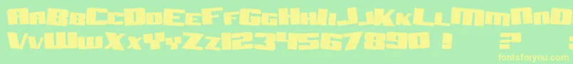 SF Aftershock Debris Solid Font – Yellow Fonts on Green Background