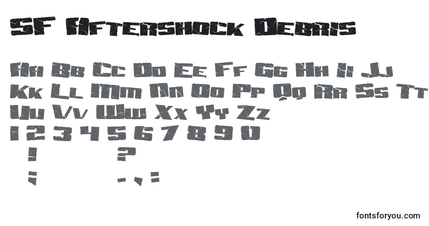SF Aftershock Debris-fontti – aakkoset, numerot, erikoismerkit